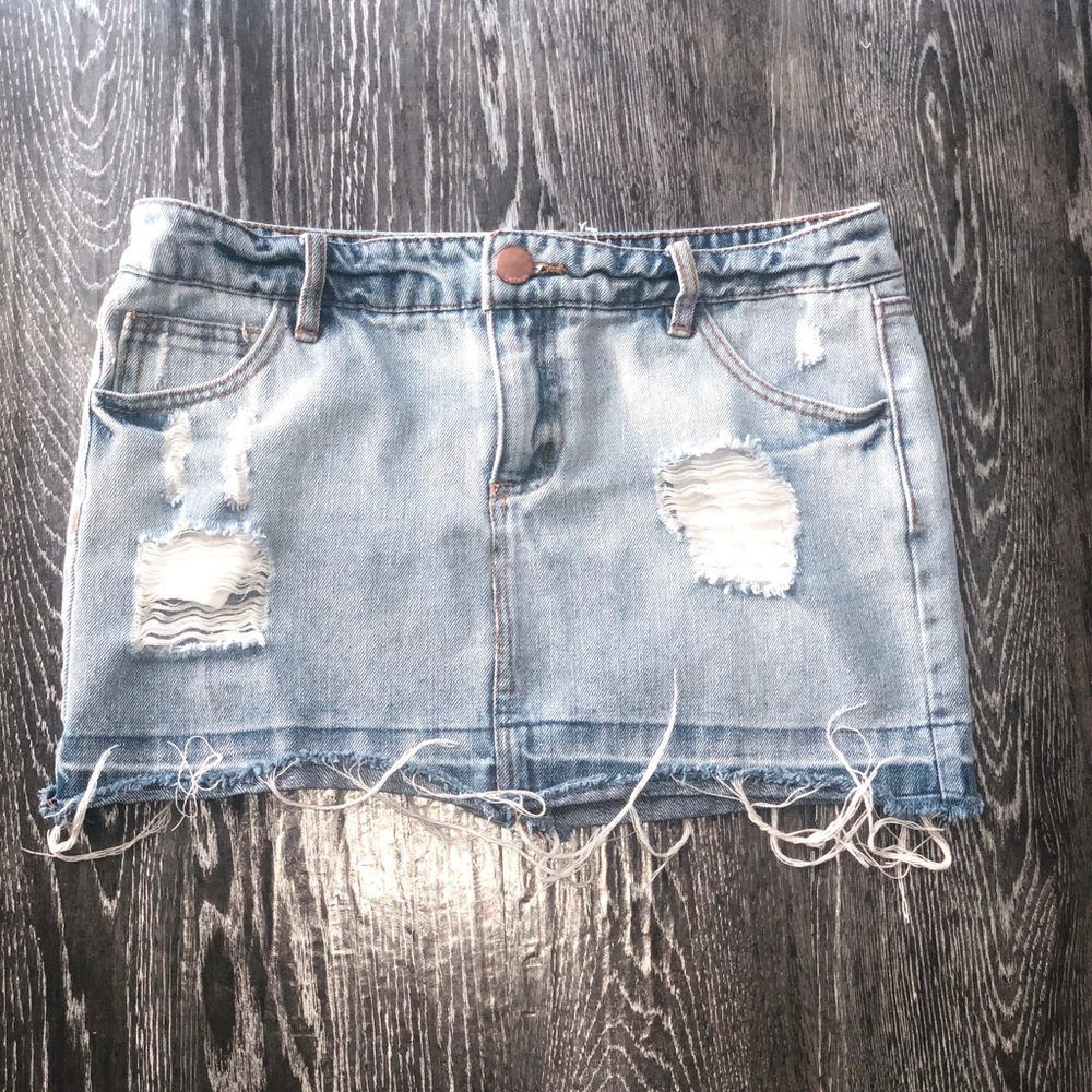 Denim mini skirt